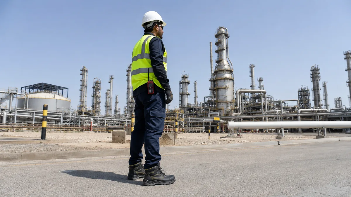 Safety shoes for Saudi Arabia petrochemical workers at Gulf refinery
