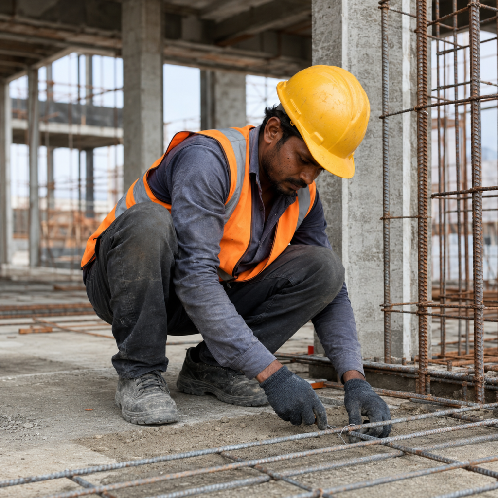 Food processing worker in PVC safety shoes in hygienic Indian food facility — FSSAI compliant footwear